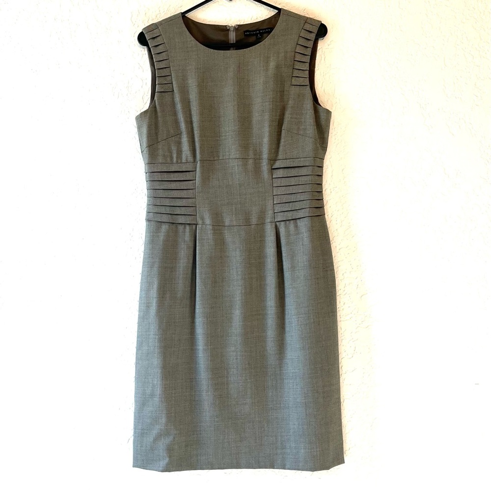 ANTONIO MELANI Gray Sleeveless Midi Dress